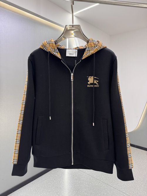 Burberry Vintage Plaid Patchwork Cotton Hoodie