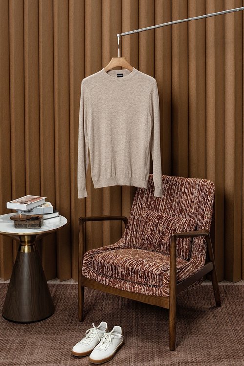 Zegna Essential Round Neck Wool Sweater, Versatile Style