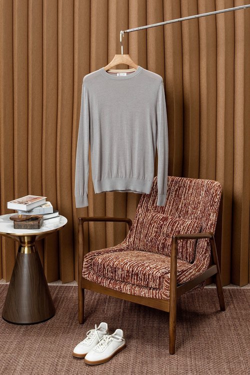 Brunello Cucinelli Elegant Round-neck Pure Wool Sweater in 3 Colors