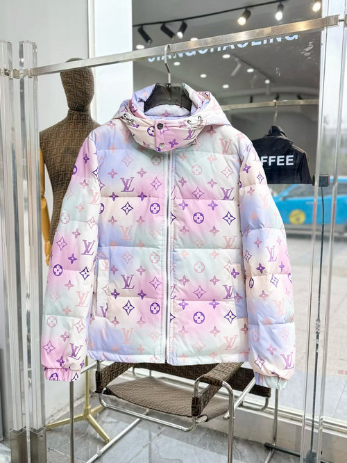Louis Vuitton Premium 90% Down Jacket with Logo and Colorful Design