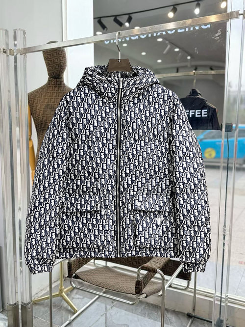 Dior Premium Down Jacket with Classic Logo and Insulation