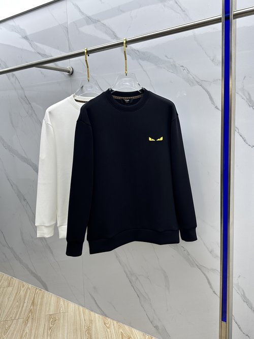 Fendi Embroidered Round-Neck Pullover Sweatshirt