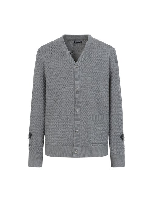 Chrome Hearts Cotton Knit Open-front Sweater with Patch