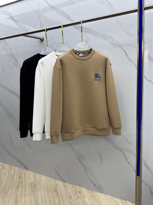 Burberry Embroidered Round-Neck Pullover Hoodie with Elegance