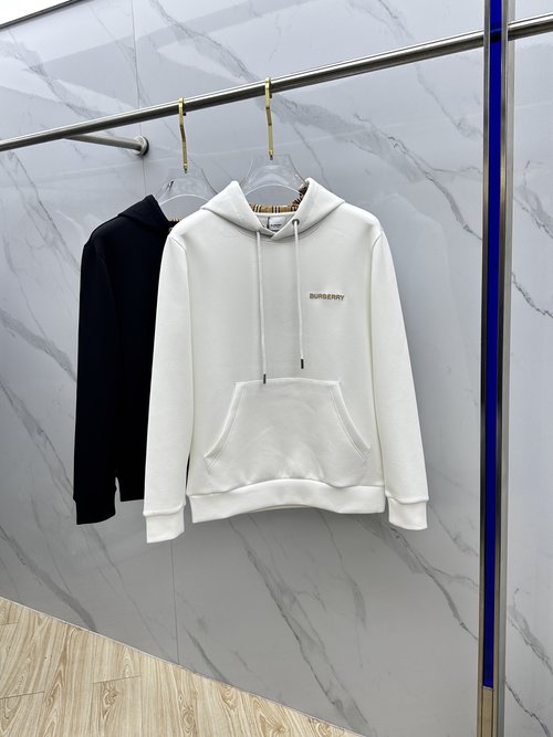 Burberry Hooded Sweatshirt with Logo, Soft and Stylish