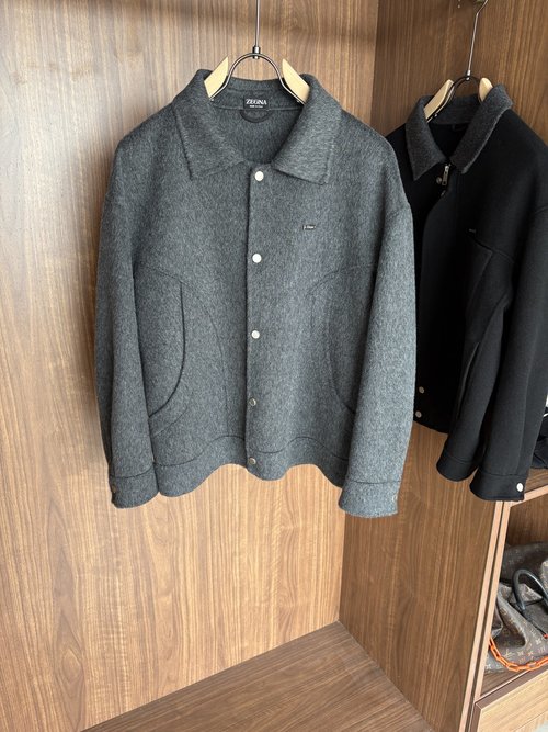 Fendi Elegant Herringbone Wool and Cashmere Blend Coat