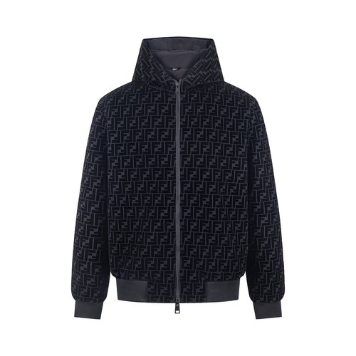 Fendi Vintage Flocked Print Hooded Jacket