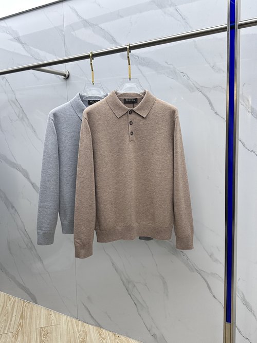 Loro Piana Versatile Wool Blend Polo Knit Sweater