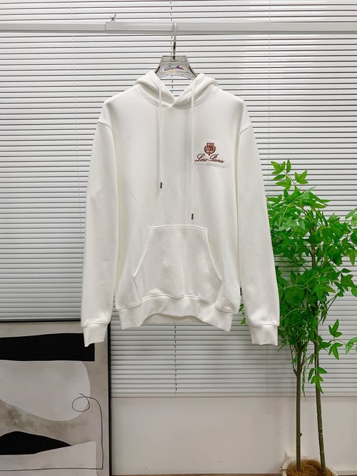Loro Piana Premium Fleece Hoodie with Embroidered Design
