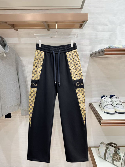 Gucci New Casual Pants with Classic Logo, High Comfort