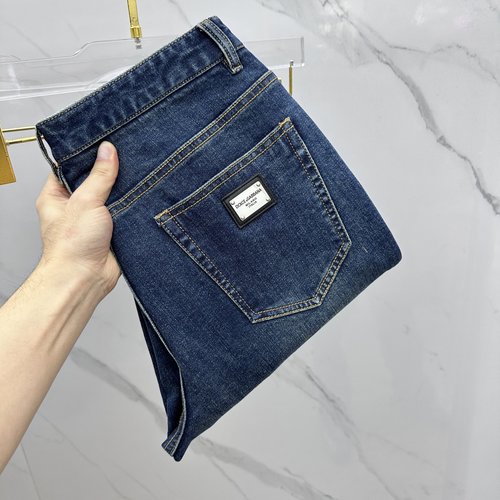 Dolce & Gabbana Premium Customized Washed Jeans, Breathable and Comfortable