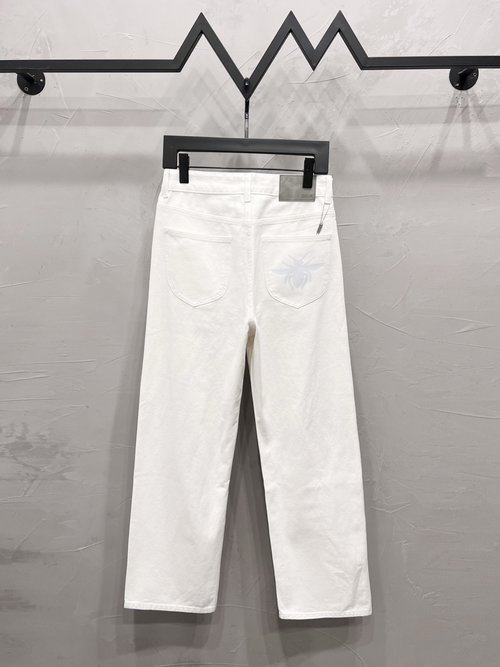 Dior Insect Print Straight-Leg Jeans with Soft Texture