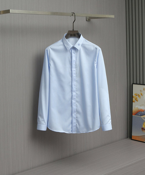 Dior Striped Long-Sleeve Shirt Adorned with Bee Embroideries