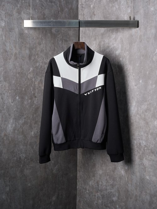 Louis Vuitton Color-Blocked Zip-Up Track Jacket with Laser Seams