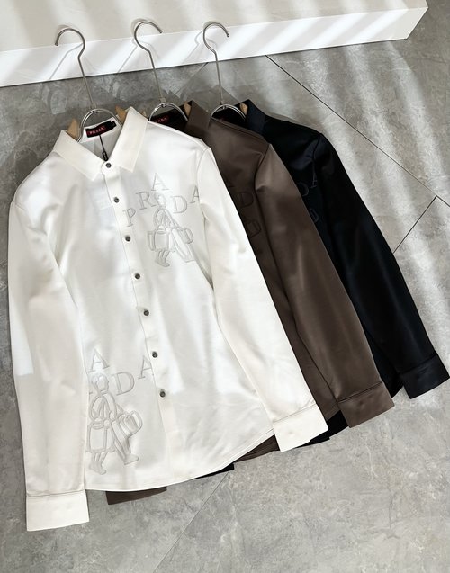 Prada Luxury Casual Shirt with Logo Design