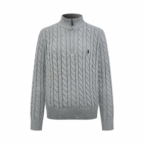 Polo Ralph Lauren Half-Zip Knitwear with Horse Logo and Woven Pattern