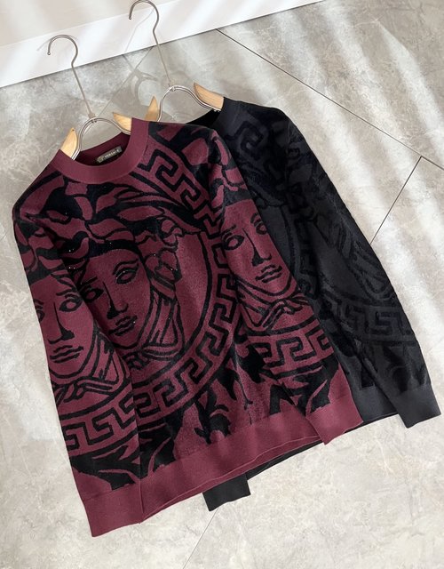 Versace Exquisite Logo Wool Sweater with Gradient Effect