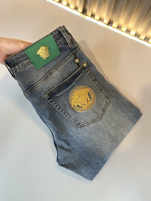 Versace Classic Casual Jeans with Brand Logos