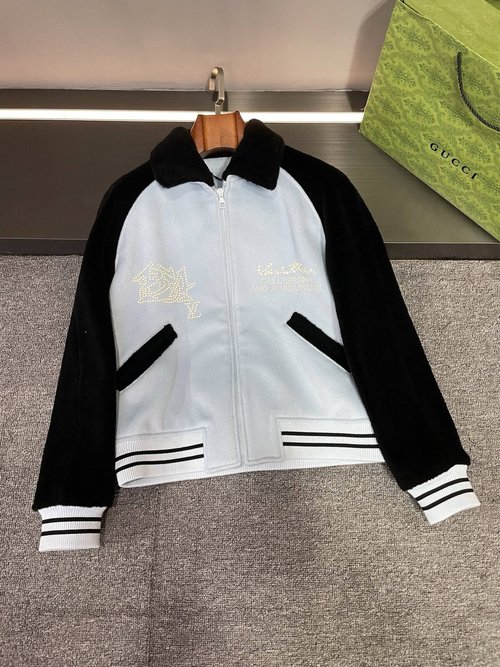 Louis Vuitton Imported Cashmere Coat with Contrast Design and Rhinestones