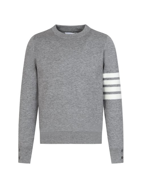 Thom Browne Customized Cotton Pullover with Special Weaving
