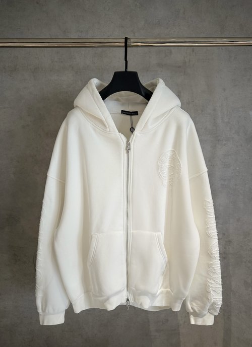 Chrome Hearts Premium Zip-Up Hoodie, Heavy Fabric & Unique Laser Design