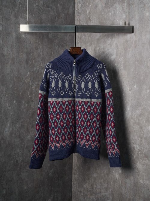 Loewe Warm Knit Jacket with Geometric Jacquard