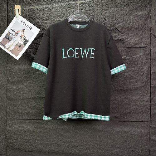 Loewe  Round Neck Knitted Short Sleeve, Soft and Versatile