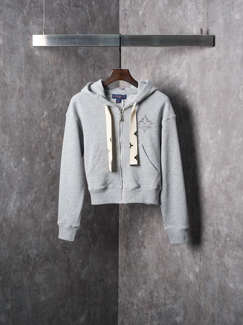 Louis Vuitton Sequined Hooded Zippered Outerwear