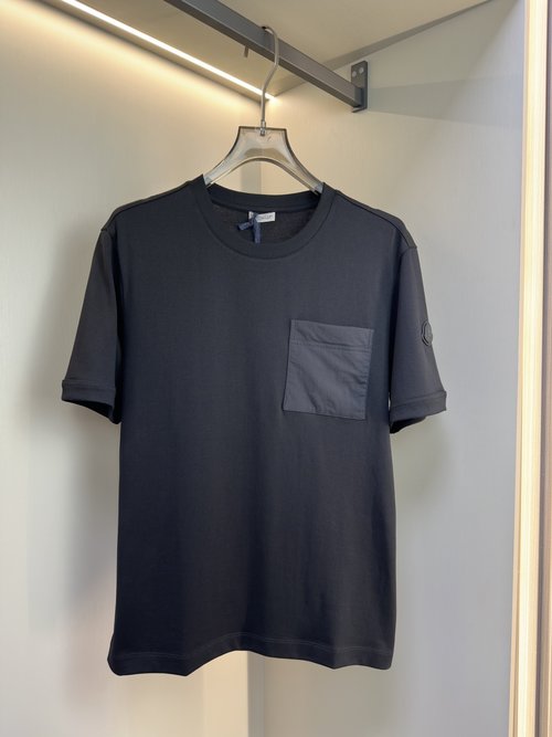 Moncler Short-sleeve T-shirt with Fine Fabric and Logo