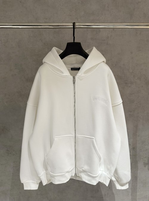 Chrome Hearts Classic Zip-up Hoodie with Shape-retaining Structure