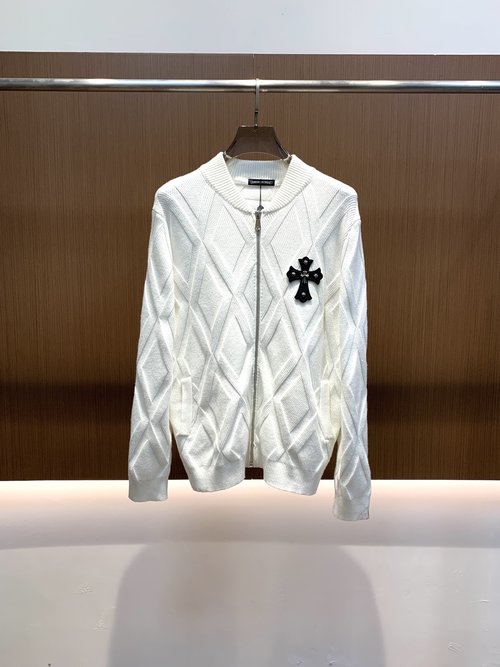 Chrome Hearts Black Checked Wool Jacket with Embroidered Details