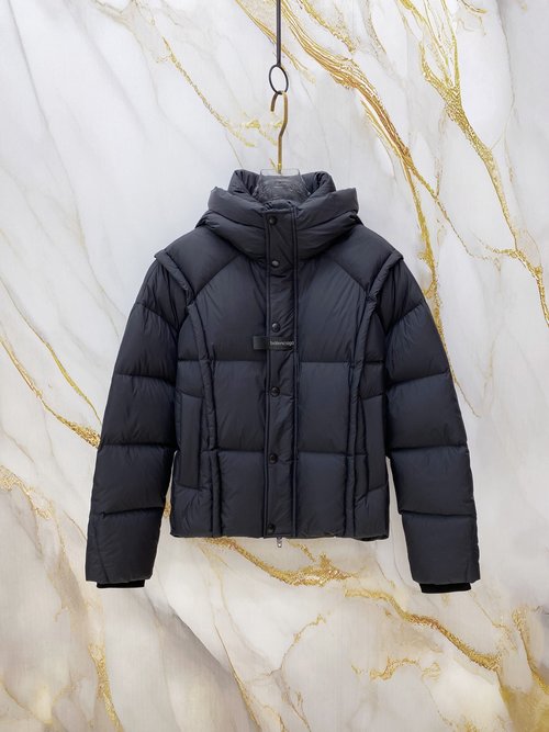 Balenciaga Matte High-Density Polyamide Down Jacket with Segmented Stitching