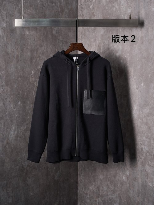 Loewe Wool Blend Zippered Hooded Jacket