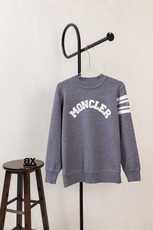 Versace Monogram Embroidered Knit Crew Neck Sweater