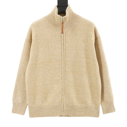 Versace High-Neck Zip Sweater with Back Logo