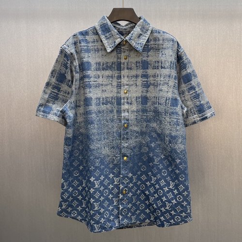 Tom Ford Gradually Bleached Denim Short Shirt