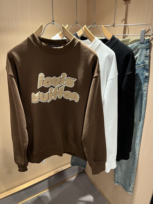 Louis Vuitton Fashionable Unisex Long-Sleeve Cotton Sweatshirt