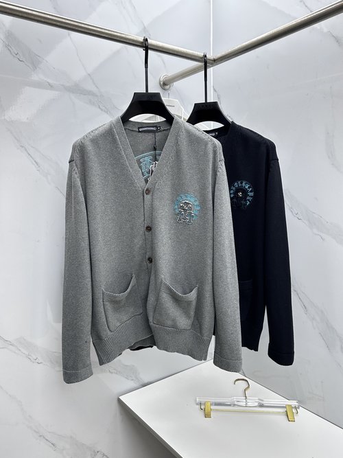 Chrome Hearts Soft Knitted Cardigan with Metal Emblem