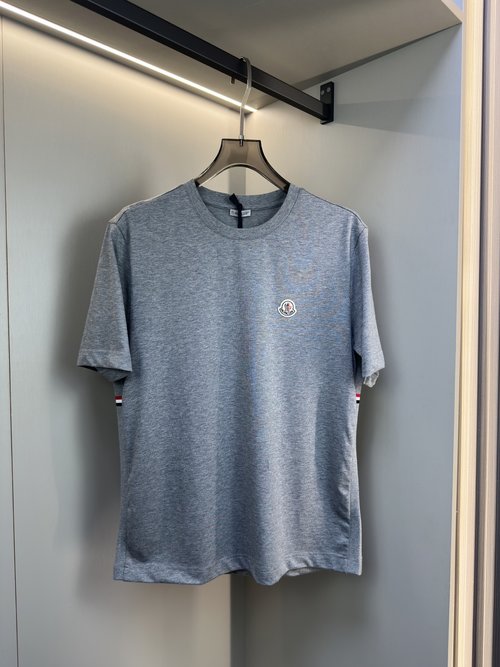 Moncler Cotton Short Sleeve T-Shirt with Brand Logo