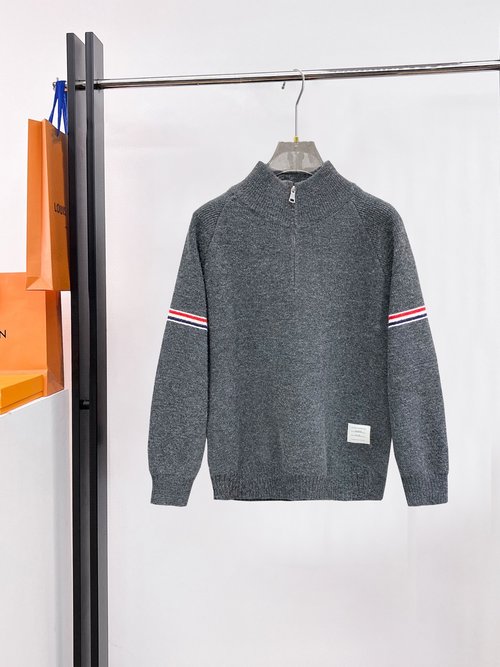 Thom Browne Knitted Woolen Cardigan with Fashion Logo