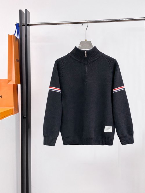 Thom Browne Knitted Woolen Cardigan with Fashion Logo