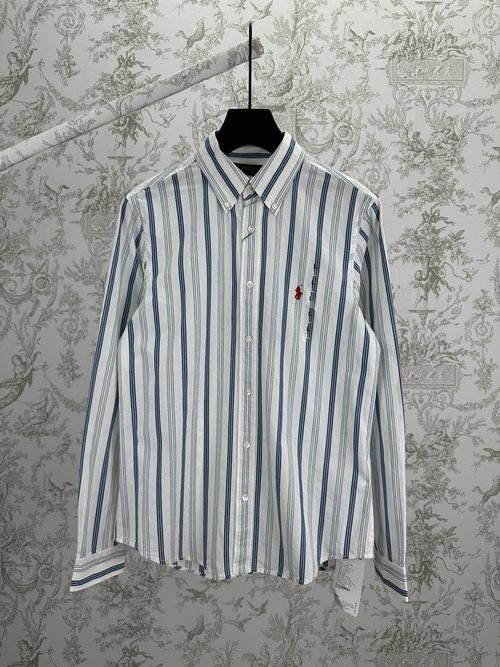Loewe Stripe Checked Shirt with Red Embroidered Logo