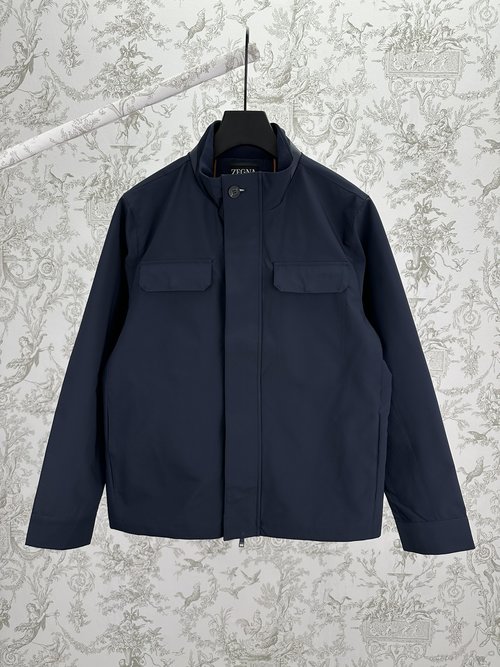Chanel Microfiber Work Jacket with Stylish Collar and Pockets