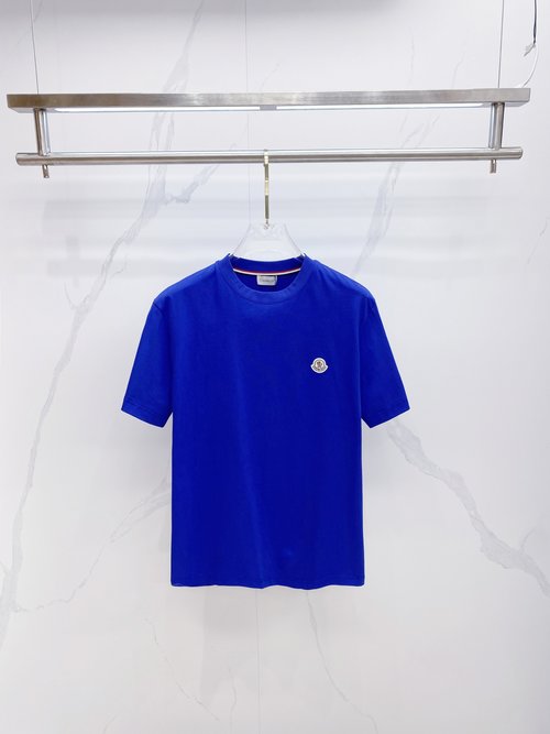 Moncler Premium Cotton Round Neck T-Shirt, Black & White