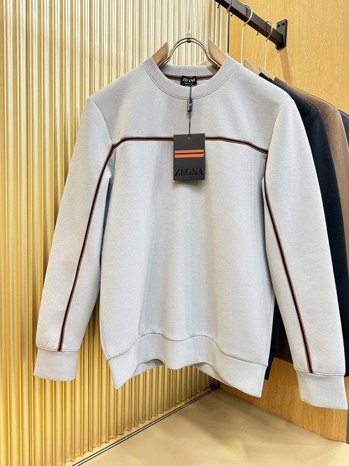 Zegna Classic Logo Long-sleeved Hoodie with Custom Fabric
