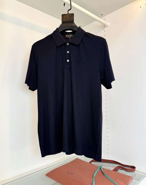 Loro Piana Luxury Silk Blend Polo Shirt with Detailed Design