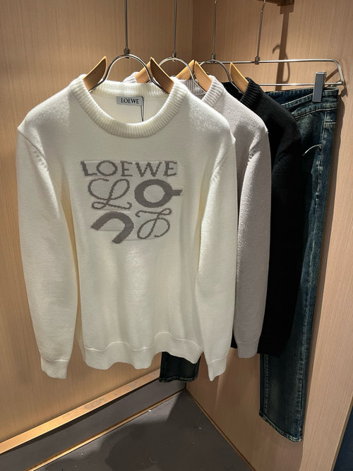 Loewe Luxury Knit Wool Sweater with Logo Design