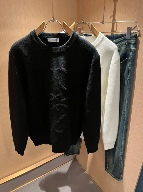 Loewe Knitted Wool Sweater with Logo, Luxury and Stylish