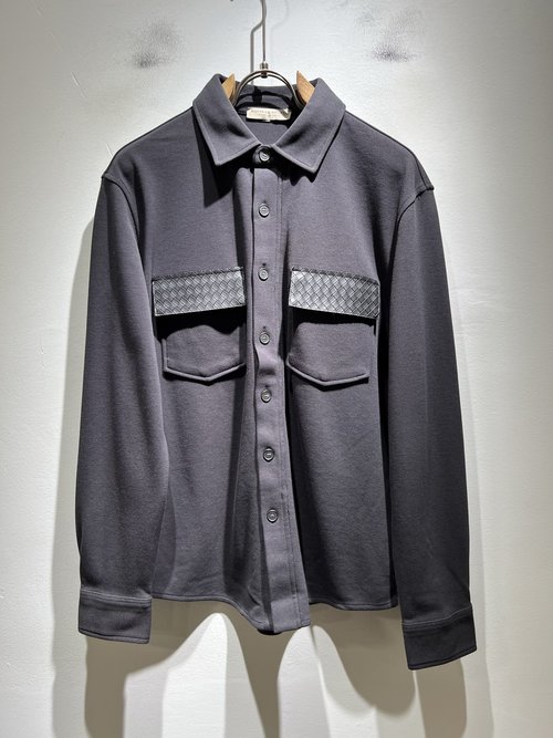 Bottega Veneta Solid-color Shirt with Leather Logo Design