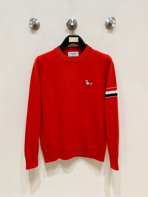 Thom Browne Exclusive Chinese Red Knitted Woolen Sweater - Classic Sophistication